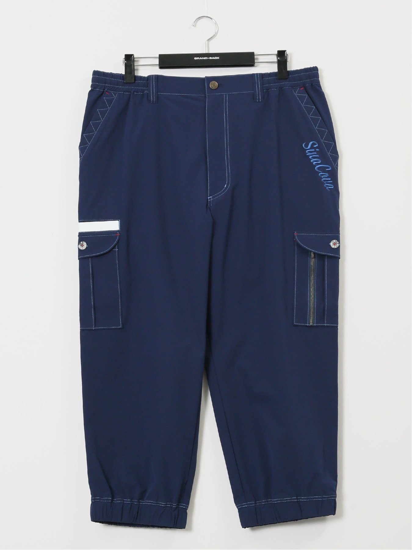 【SALE／10%OFF】GRAND-BACK 【大きいサイズ】シナコバ/SINA COVA ストレッチ 8分丈カーゴパンツ タカキュー パンツ カーゴパンツ ベージュ ネイビー【送料無料】