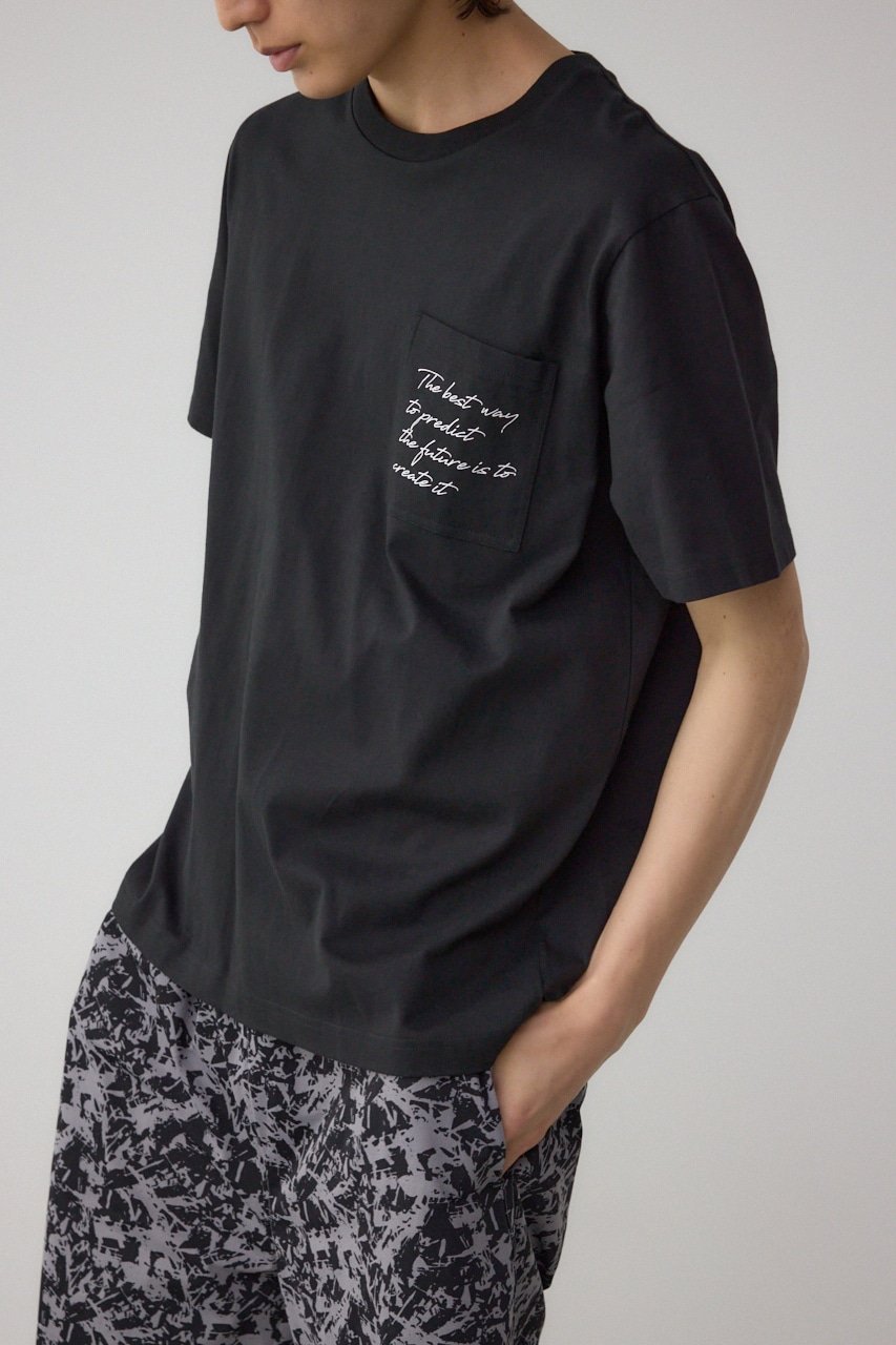 AZコットン ポケットTシャツ アズールバイマウジー トップス カットソー・Tシャツ グレー ブラック ホワイト
