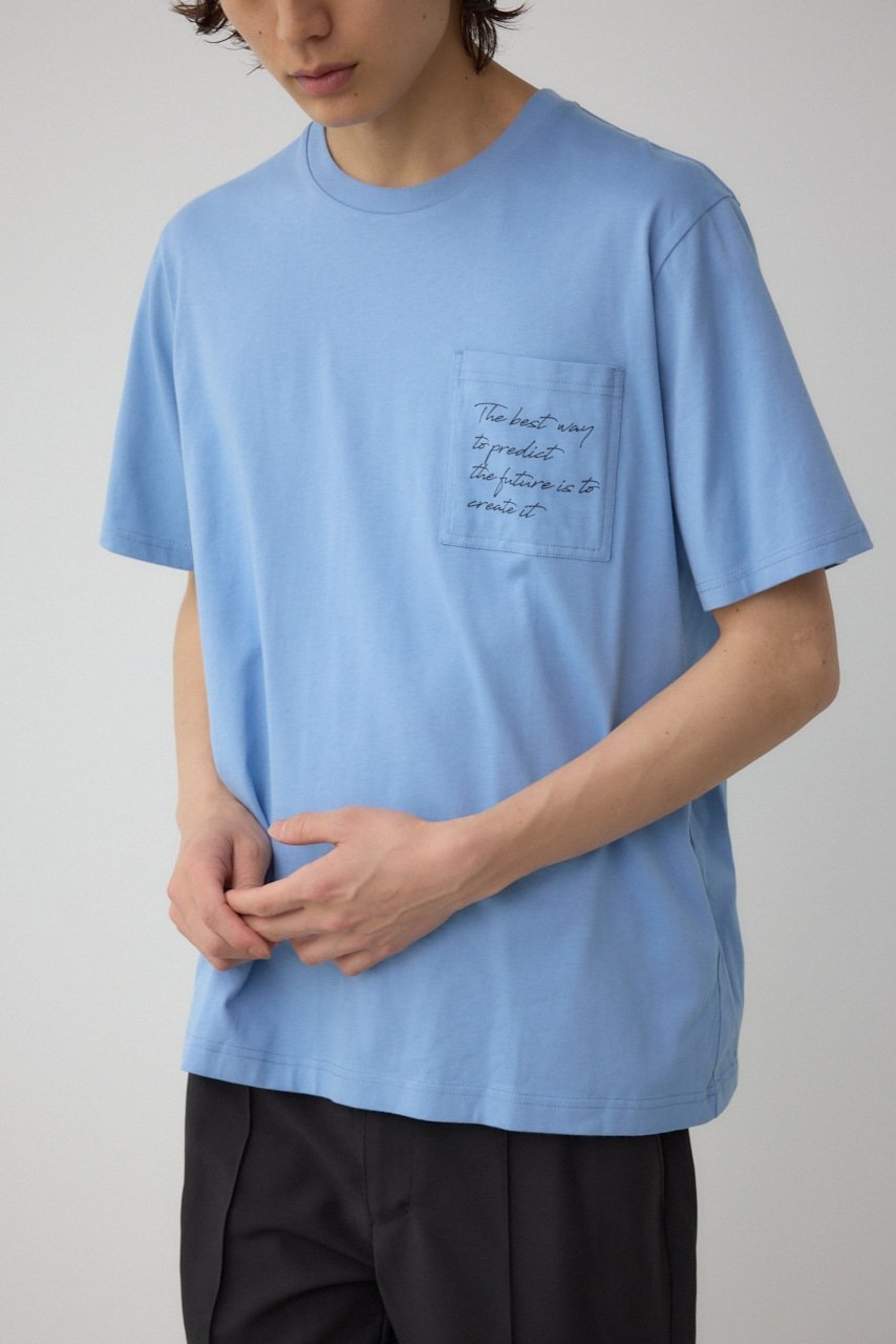 AZコットン ポケットTシャツ アズールバイマウジー トップス カットソー・Tシャツ グレー ブラック ホワイト