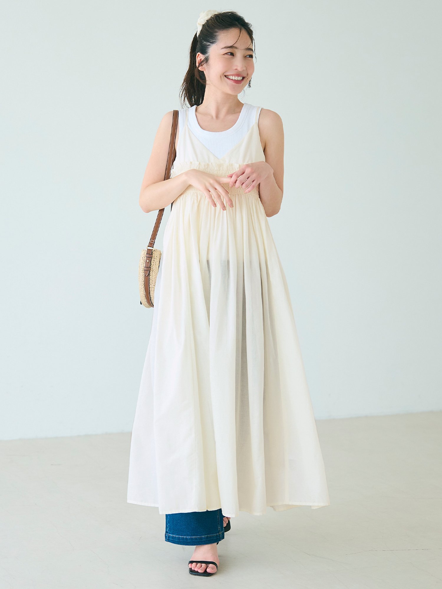 【SALE／63%OFF】coca ギャザーキャミワンピース コカ ワンピース・ドレス ワンピ...