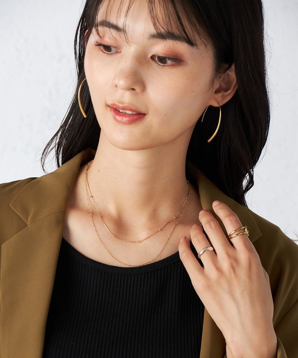 【SALE／20%OFF】a.v.v 変形ダブルチェーンネックレス アー・ヴェ・ヴェ アクセサリー・腕時計 ネックレス ゴールド シルバー