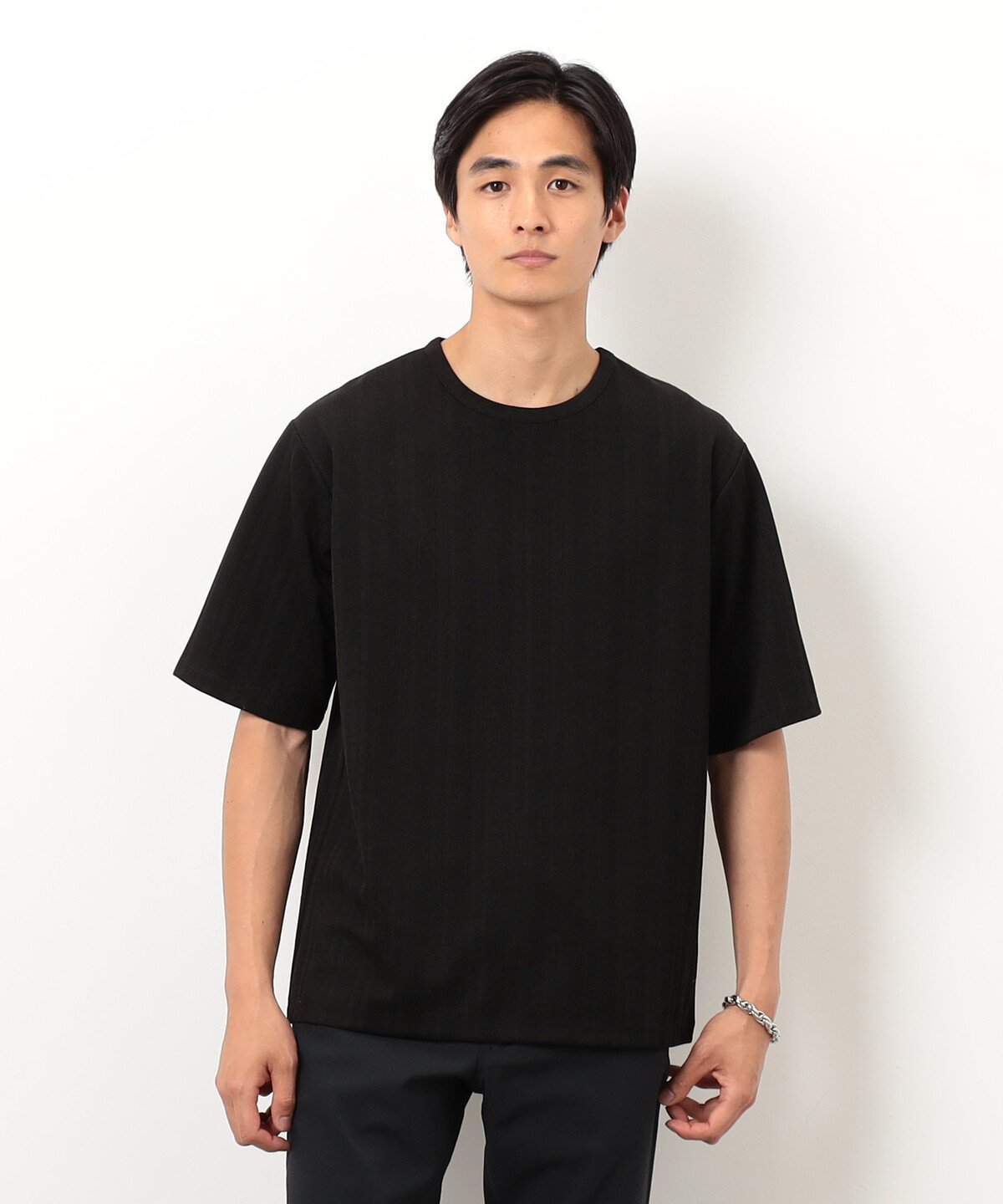 リンクス ストライプTシャツ コムサイズム トップス カットソー・Tシャツ ホワイト ブラック
