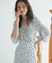 La boutique BonBon 【セットアップ可】単色小花プリントドロストスリーブブラウス ラブティックボンボン トップス シャツ・ブラウス ブラック ホ...
