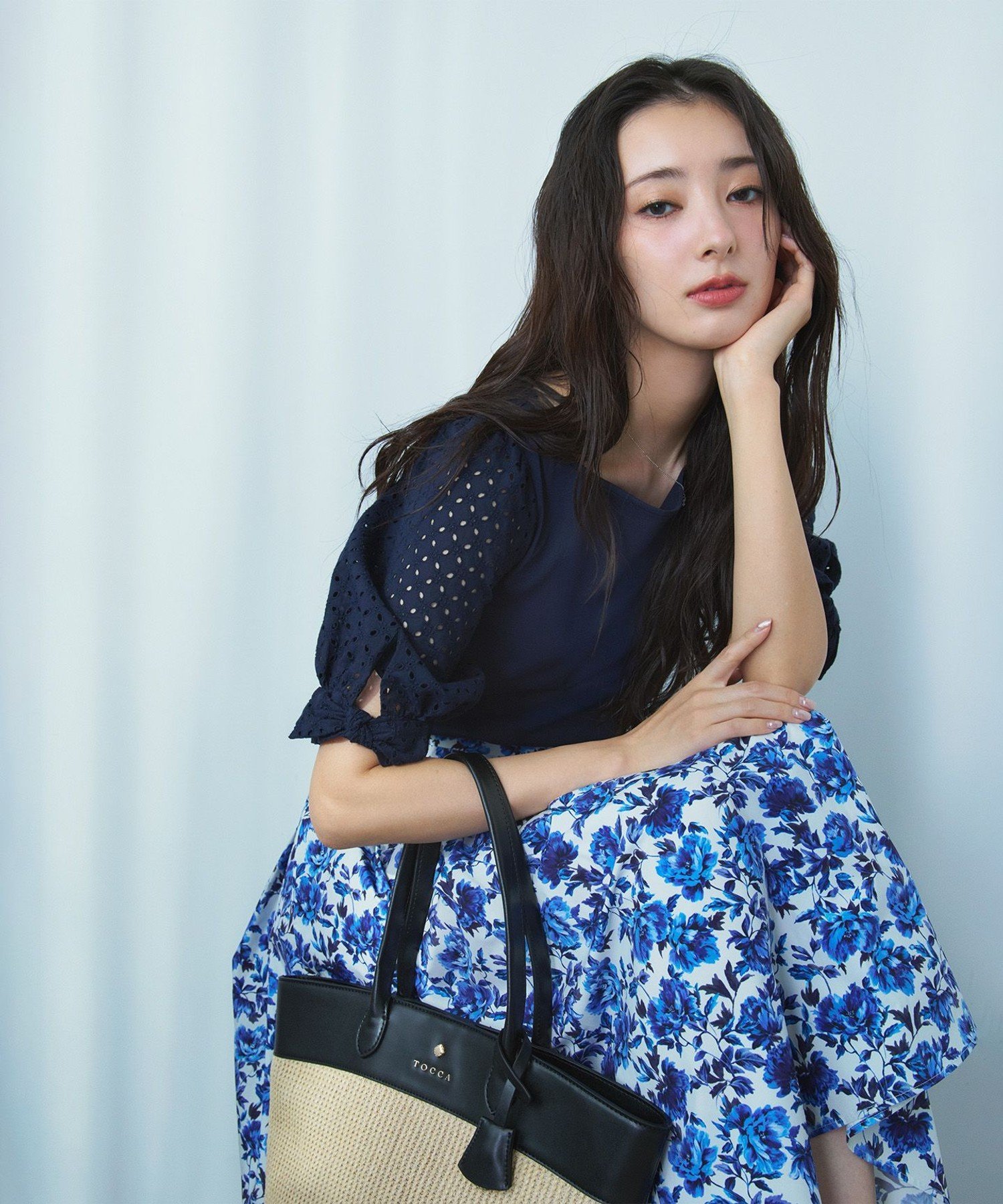 TOCCA 【消臭】CARAMEL WRAPPING トップス トッカ トップス カットソー・Tシャツ ネイビー ブラック ホワイト