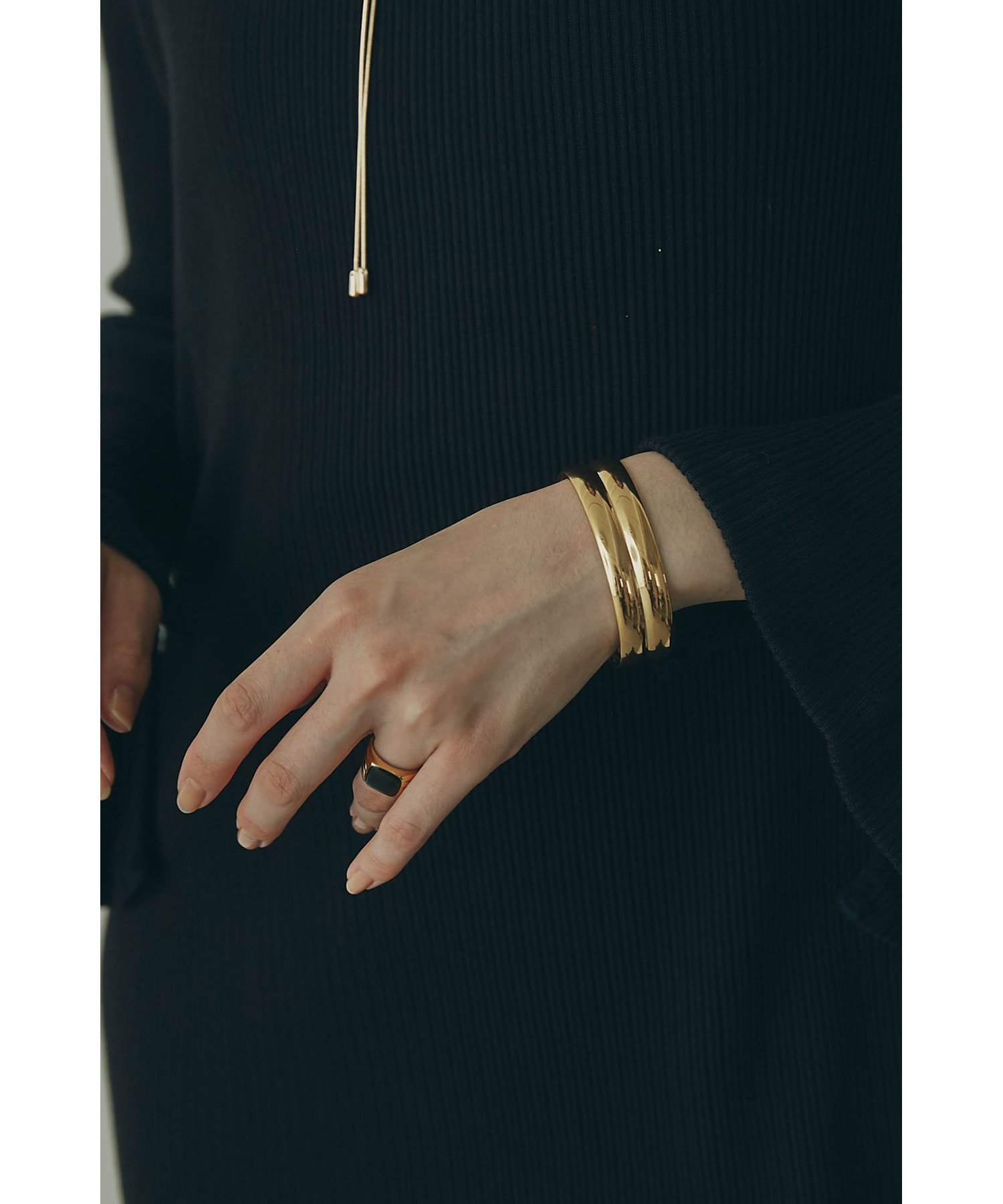 【SALE／50%OFF】ROSE BUD TUWAKRIM ダブルラインバングル ローズバッド アクセサリー・腕時計 その他のアクセサリー・腕時計 ゴールド【送料無料】