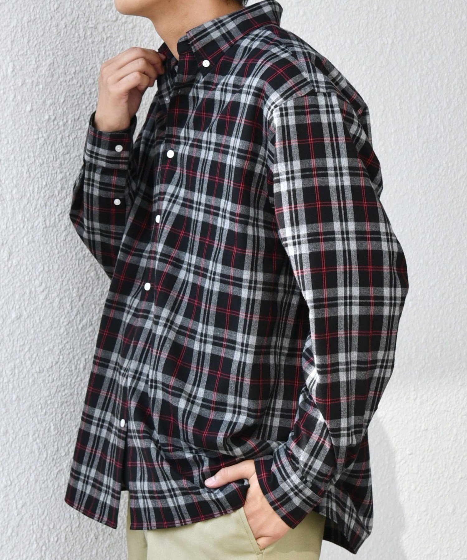 【SALE／40%OFF】SHIPS any SHIPS any:＜洗濯機可能＞ブラッシュド トラッド チェック ボタンダウン シャツ◇ シップス トップス シャツ・ブラウス ブラック ベージュ ブラウン ネイビー ホワイト【送料無料】