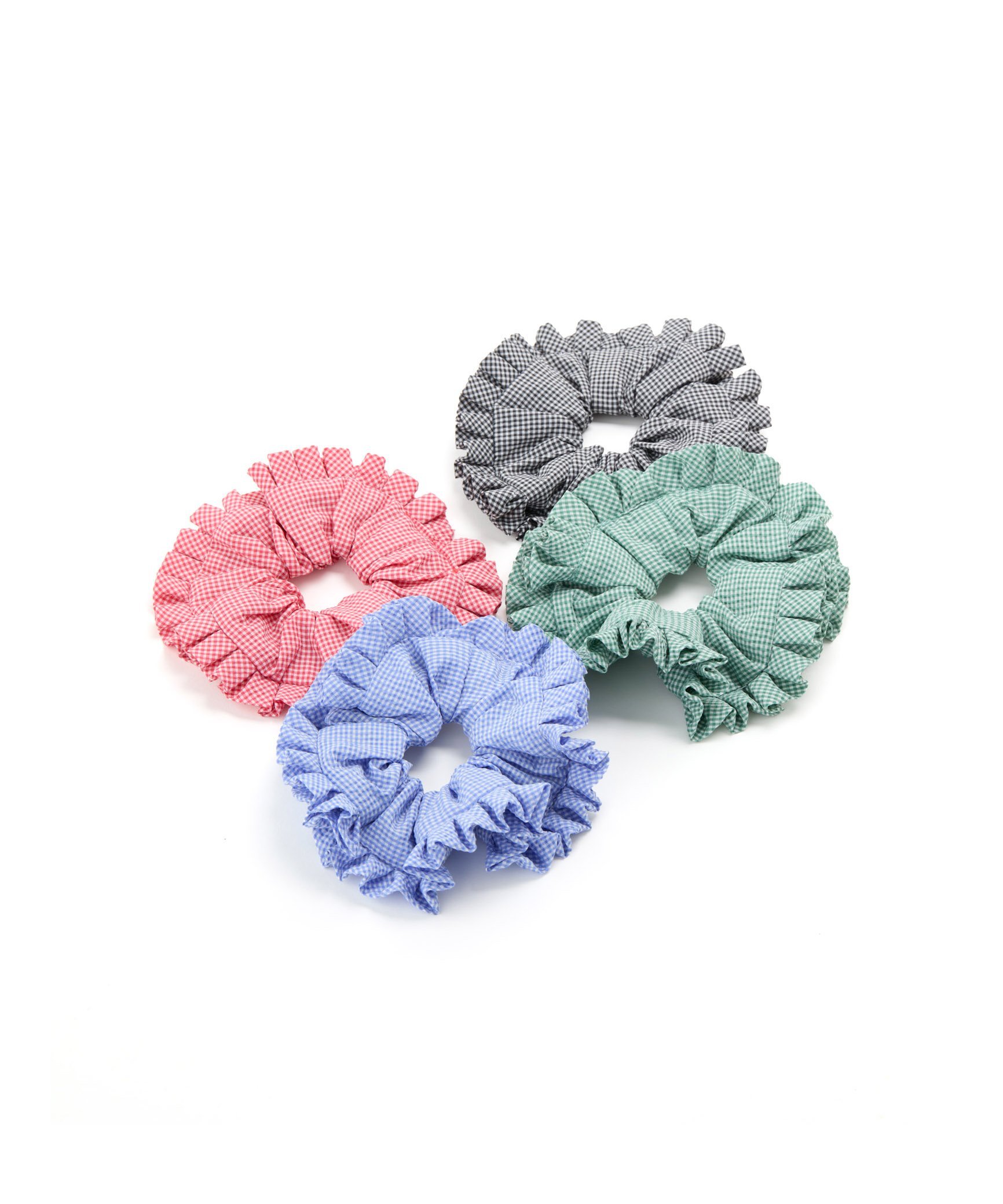 【SALE／40%OFF】Casselini Casselini(キャセリーニ)ギンガムフリルシュシュ キャセリーニ ヘアアクセサリー ヘアゴム ブラック グリーン レッド ブルー