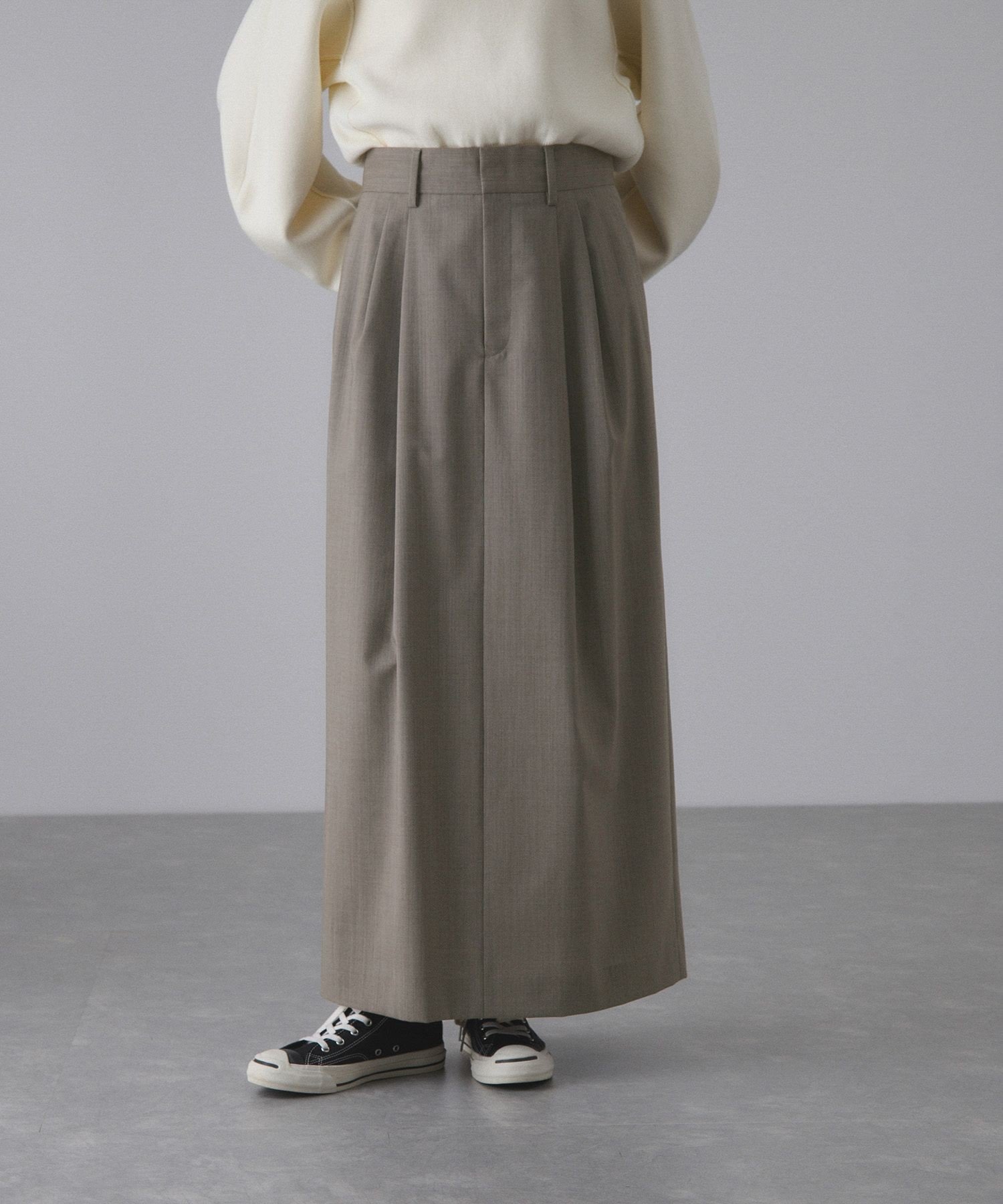 【SALE／60%OFF】ADAM ET ROPE' FEMME 【サステナブル】TWバレルスカート アダムエロペ スカート その他のスカート グレー ブラック【送料無料】