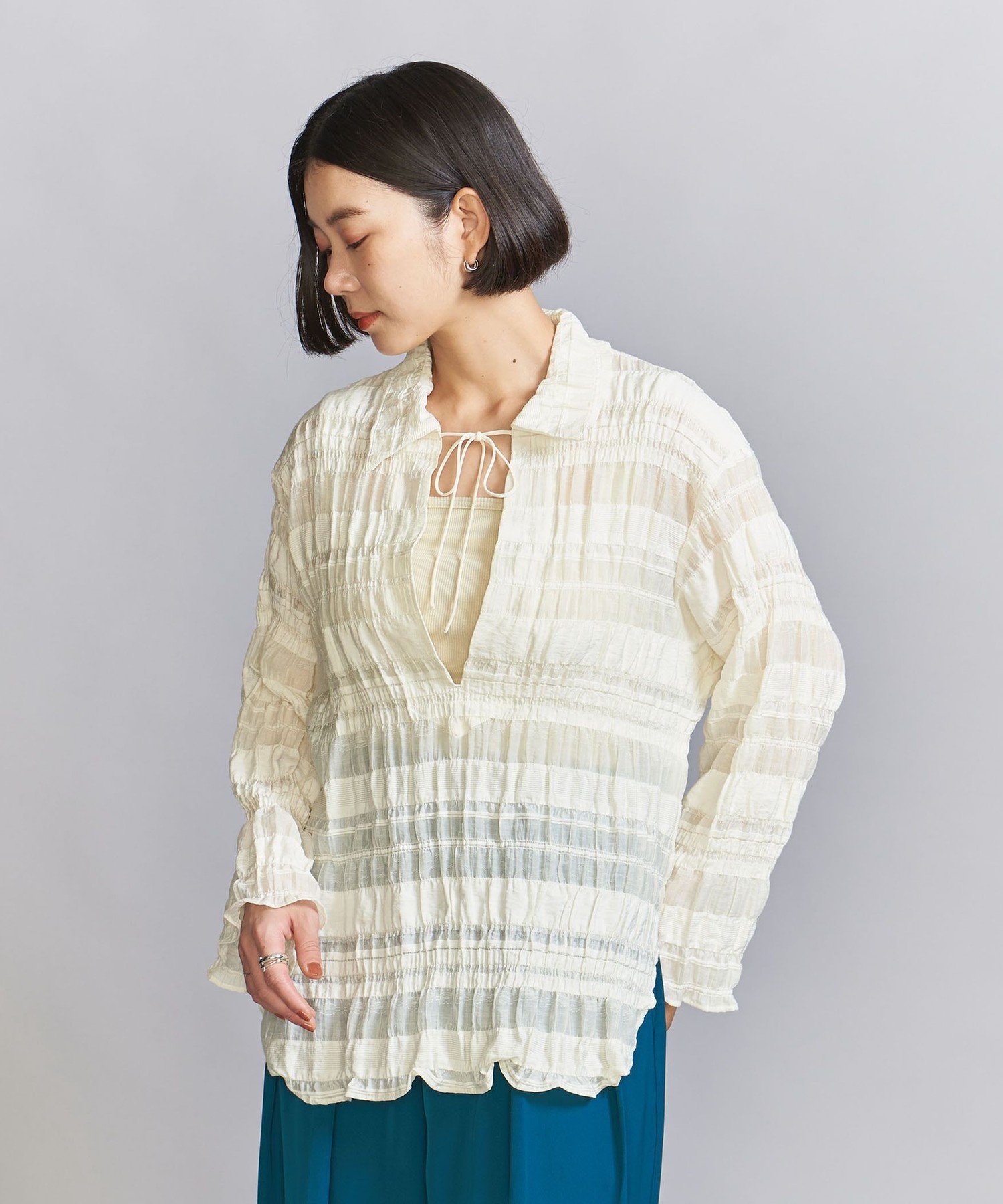 【SALE／80%OFF】BEAUTY&YOUTH UNITED ARROWS シアーボーダー チュニック ユナイテッドアローズ アウトレット ワンピース・ドレス チュニック ブラック ホワイト