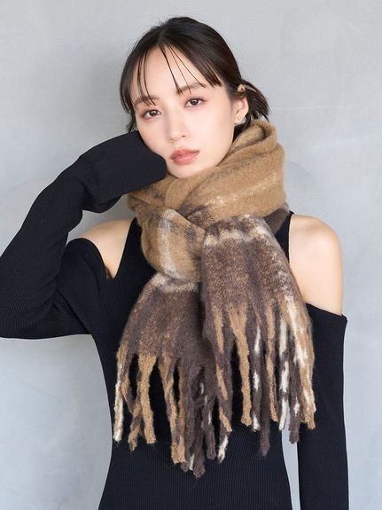 【SALE／50%OFF】SNIDEL バリエマフラー スナイデル ファッション雑貨 マフラー・ストール・ネックウォーマー ピンク イエロー