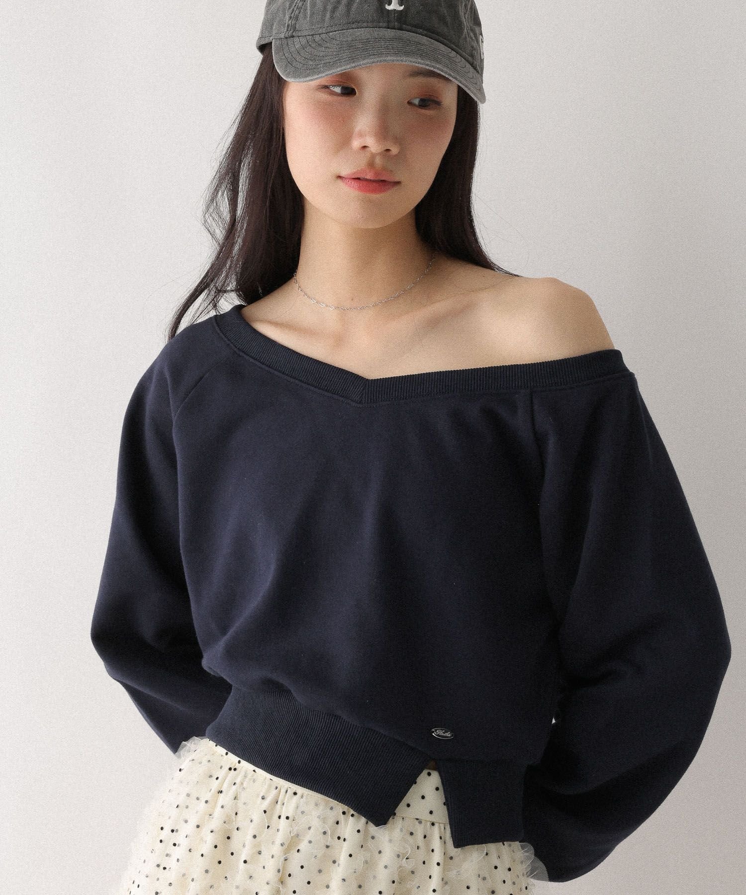 【SALE／55%OFF】Heather マルチWAYスウェット ヘザー トップス スウェット・トレーナー ネイビー