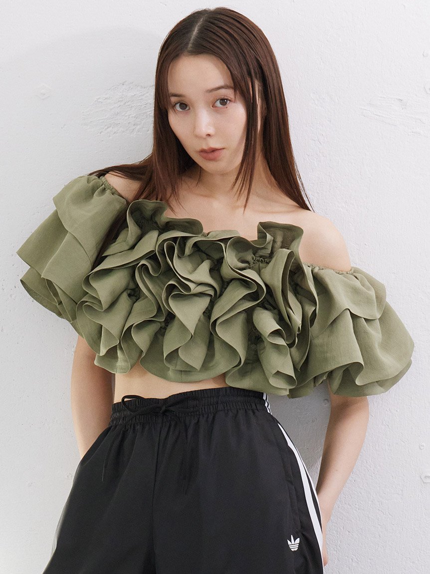SNIDEL オフショルボリュームフリルブラウス スナイデル トップス シャツ・ブラウス【送料無料】