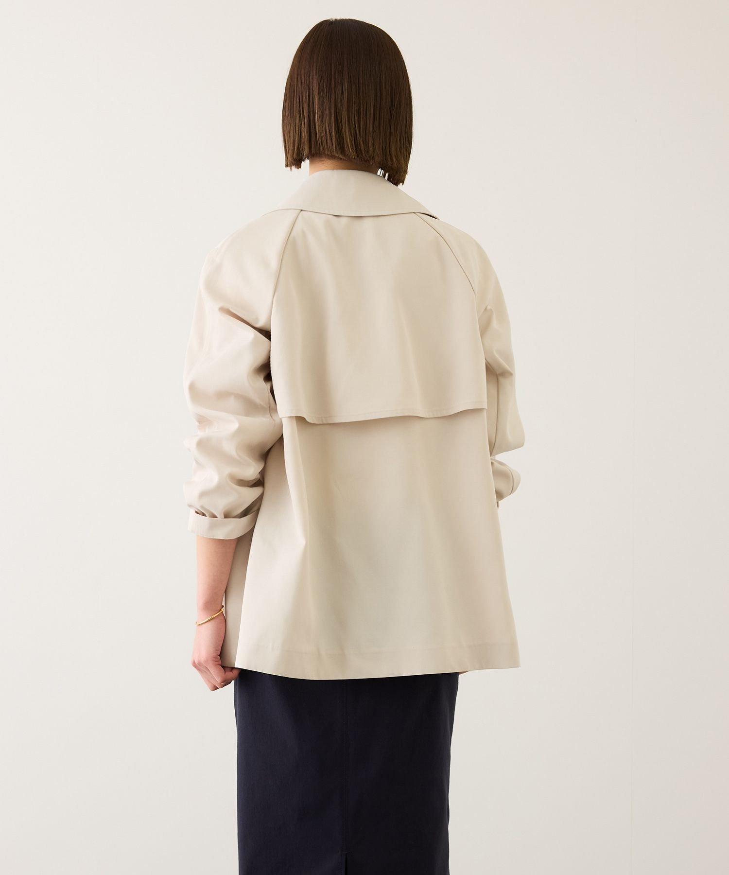 ROPE' 【撥水】ライトハーフトレンチコート ロペ ジャケット・アウター トレンチコート ホワイト ベージュ【送料無料】