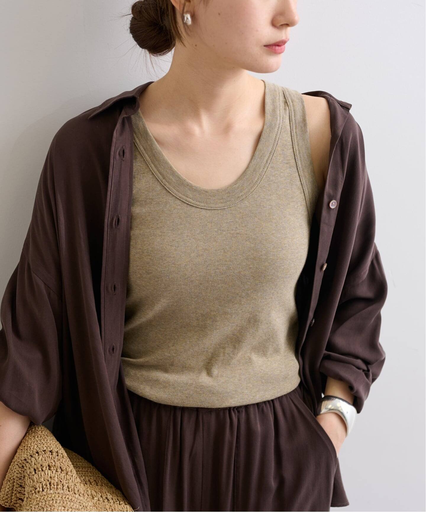 FRAMeWORK ≪追加予約≫GICIPI/ジチピ VANADIO フレームワーク トップス ノースリーブ・タンクトップ ベージュ ホワイト ブラウン ブラック グレー【送料無料】