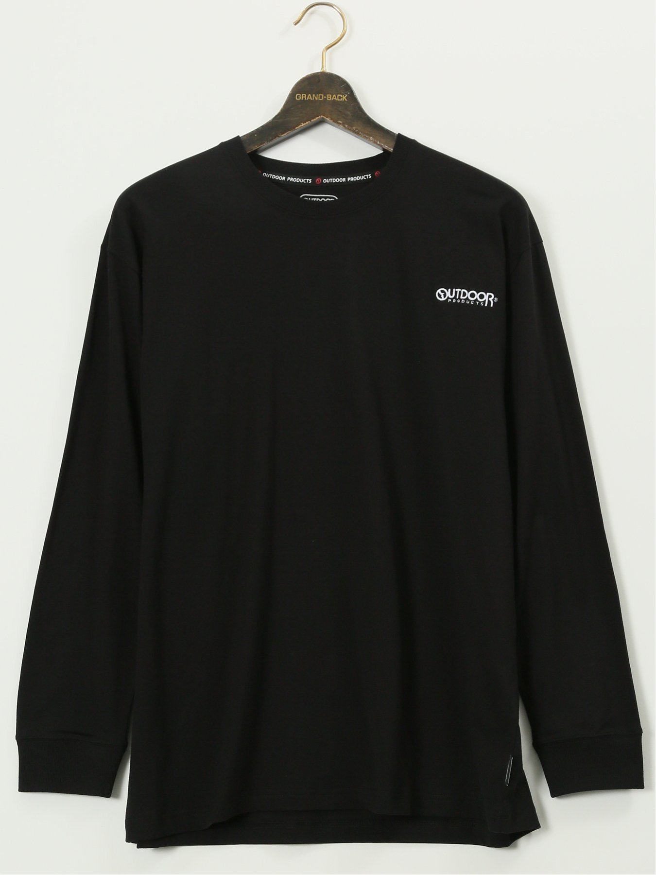 【SALE／10%OFF】GRAND-BACK 【大きいサイズ】アウトドアプロダクツ/OUTDOOR PRODUCTS 綿天竺 バックプリント クルー 長袖 Tシャツ タカキュー トップス カットソー・Tシャツ グレー【送料無料】