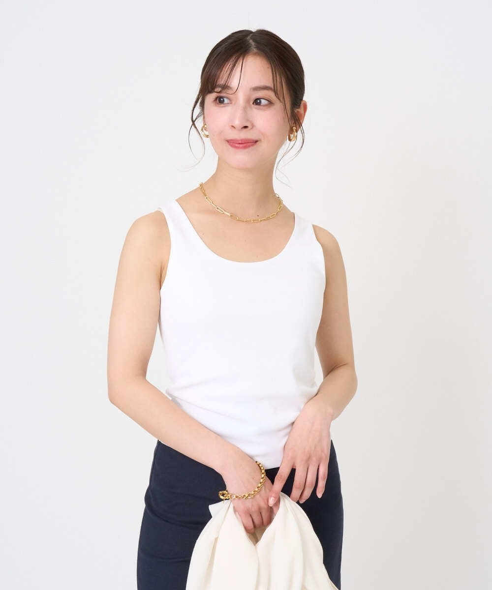 MICHEL KLEIN（小さいサイズ） [小さいサイズ][遮熱効果素材]タンクトップ メゾンドゥサンク トップス ノースリーブ・タンクトップ ブラック ホワイト【送料無料】
