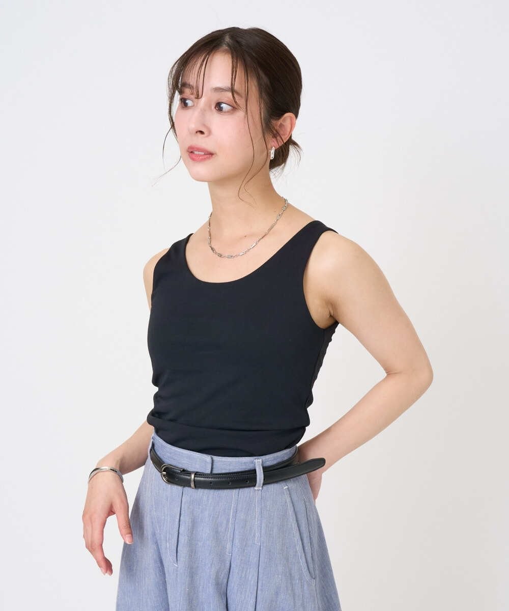 MICHEL KLEIN（小さいサイズ） [小さいサイズ][遮熱効果素材]タンクトップ メゾンドゥサンク トップス ノースリーブ・タンクトップ ブラック ホワイト【送料無料】