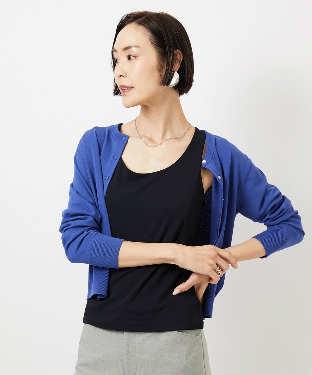 MICHEL KLEIN（小さいサイズ） [小さいサイズ][遮熱効果素材]タンクトップ メゾンドゥサンク トップス ノースリーブ・タンクトップ ブラック ホワイト【送料無料】