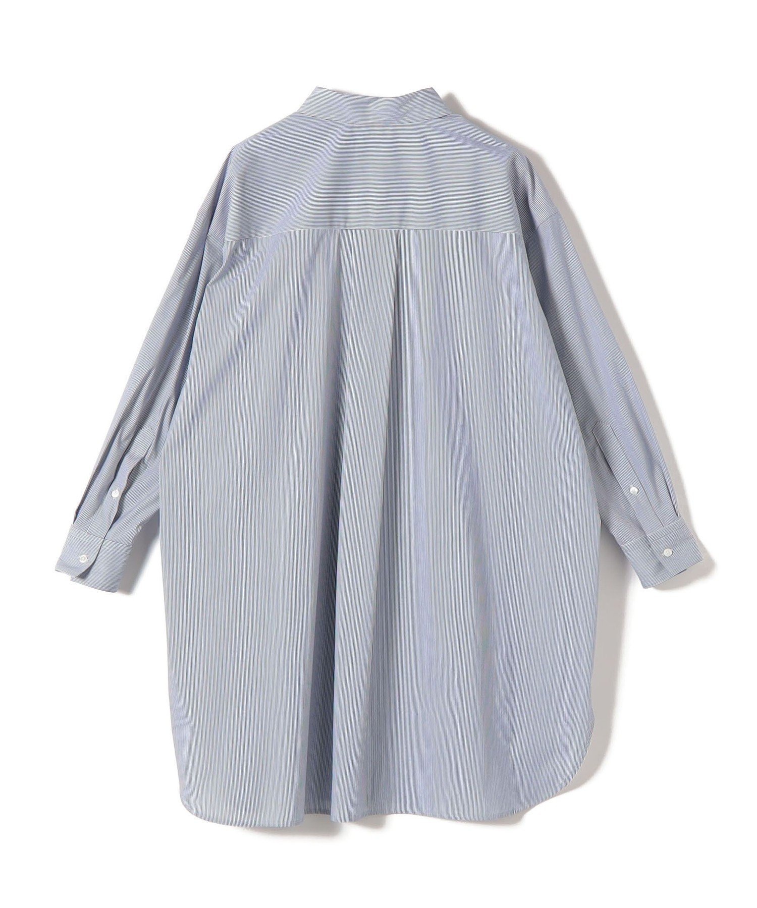 SHIPS WOMEN SHIPS Primary Navy Label:綿 ナイロン ストライプ ロング シャツ シップス トップス シャツ・ブラウス ネイビー レッド【送料無料】