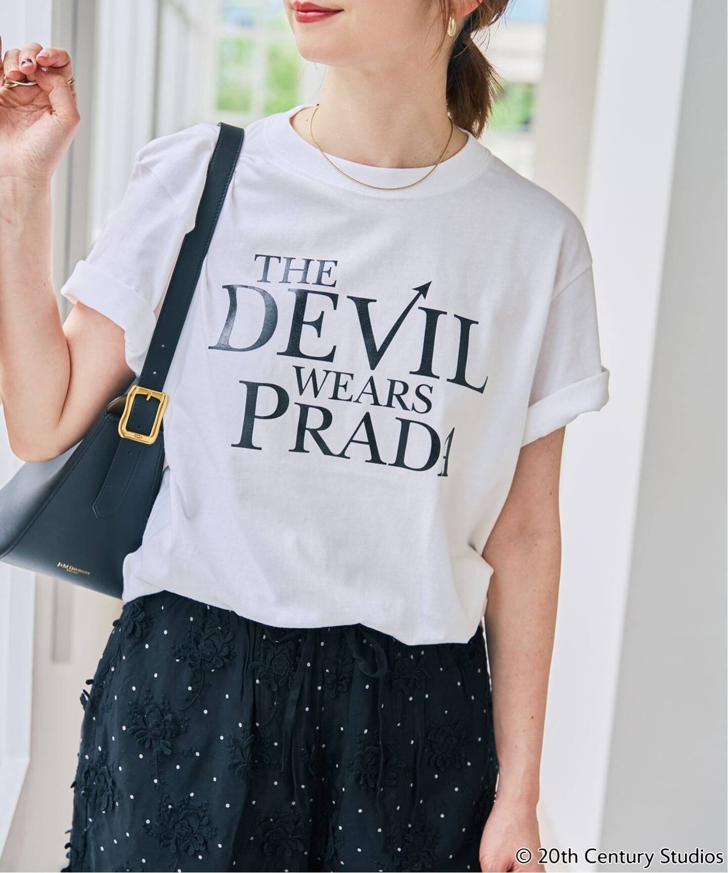 Spick & Span 《WEB限定 / 追加》GOOD ROCK SPEED 別注The DEVIL WEARS PRADA スピックアンドスパン トップス カットソー・Tシャツ ホワイト ブラック