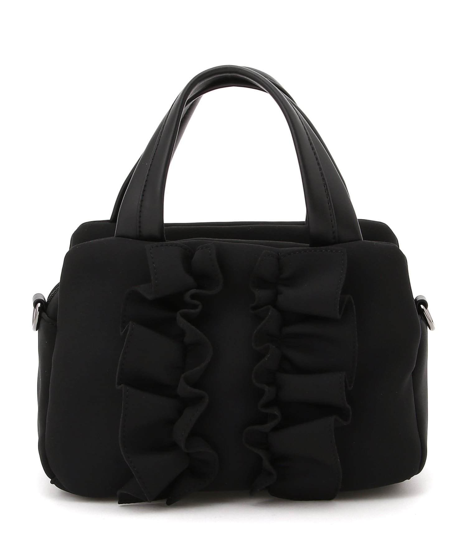 fiore fiore/(W)ネオプレーンリボンフリル2Wayハンドバッグ ファッションバッグプラザ　ラミー バッグ ハンドバッグ レッド ブラック グレー グリーン【送料無料】
