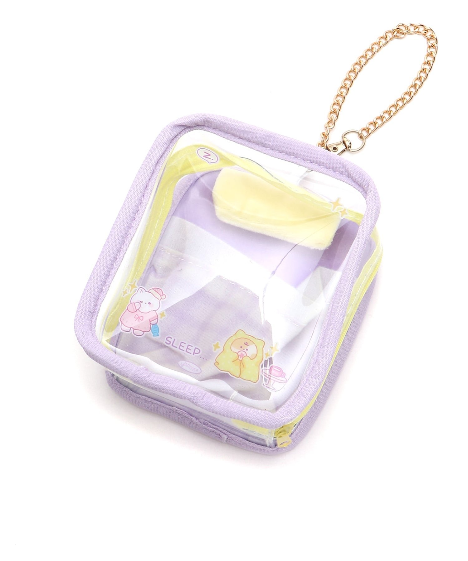 oshipic oshipic/(W)推し活 推しぬい おやすみポーチ ミニョントレフル ルームヨンマルサンセレクティッド 財布・ポーチ・ケース ポーチ パープル ピンク ブルー