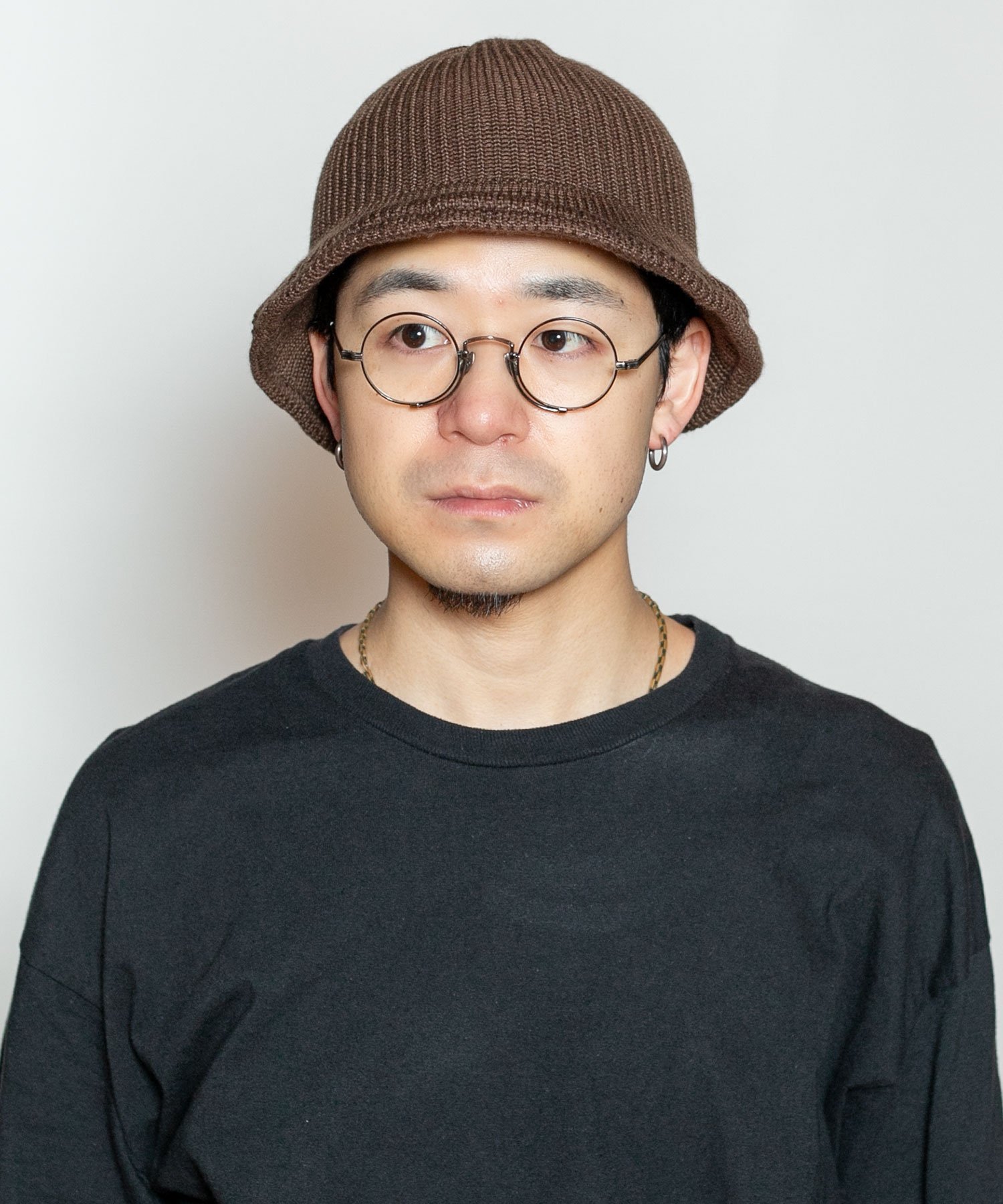 SILK KNITTED HAT カシラ 帽子 ハット グレー ネイビー ブラウン