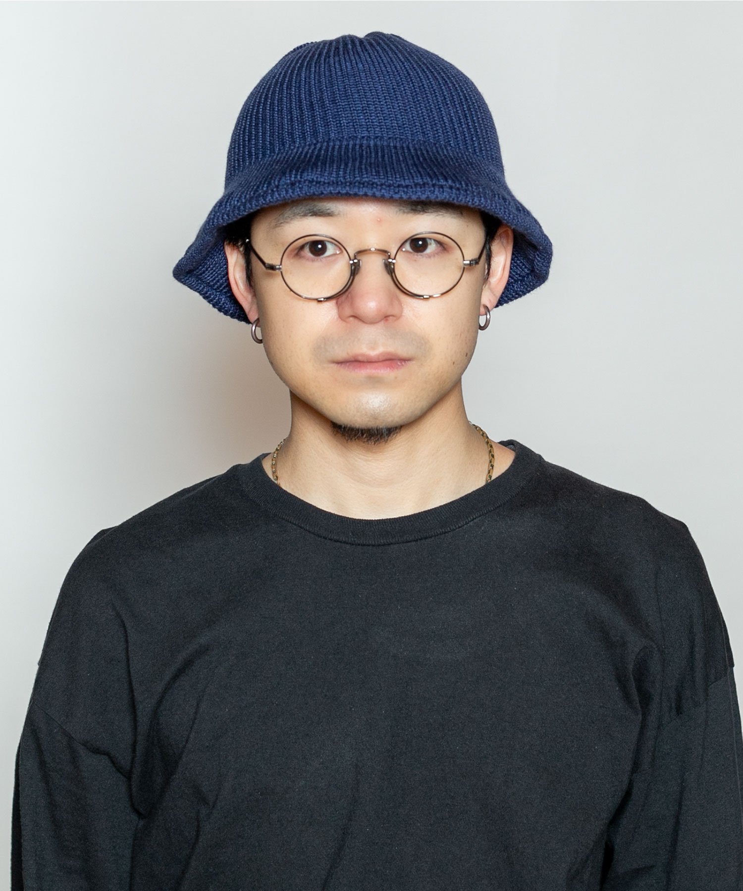 SILK KNITTED HAT カシラ 帽子 ハット グレー ネイビー ブラウン
