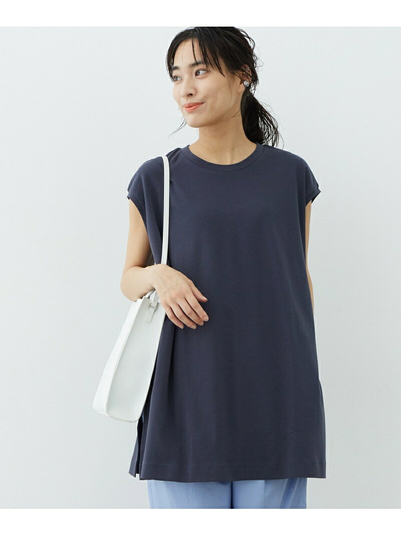 【SALE／70%OFF】SALON adam et rope' シルケットスムースビッグプルオーバー[MEDI Veil]【抗菌・消臭・UVケア】 サロン アダム エ ロペ トップス カットソー・Tシャツ ネイビー グレー ホワイト パープル