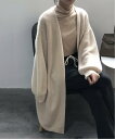 【SALE/30%OFF】Aimoon リブニット ロングカーディガン 韓国風 ミニミニストア トップス カーディガン ホワイト グレー ベージュ【送料無料】