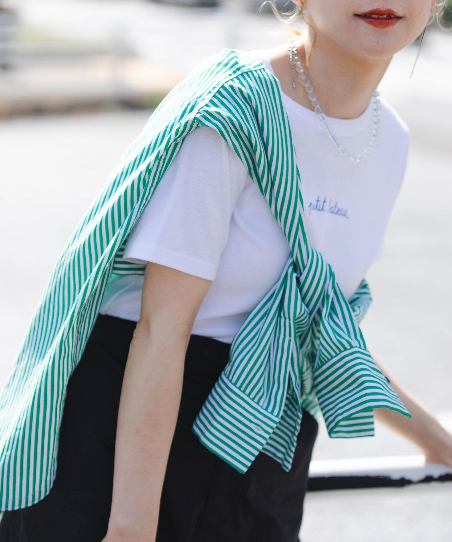 SHIPS any 【SHIPS any別注】PETIT BATEAU:半袖 Tシャツ 23SS シップス トップス カットソー・Tシャツ ホワイト ブラック【送料無料】のサムネイル