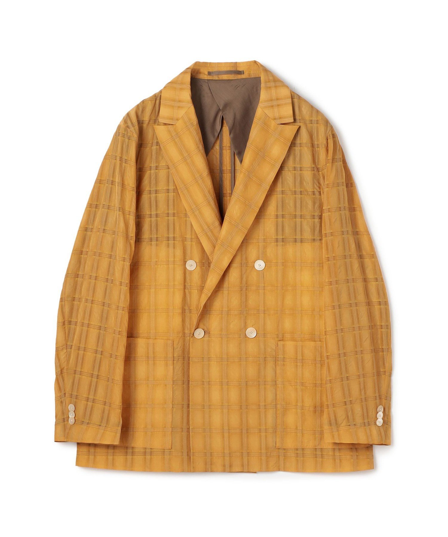 【SALE／72%OFF】TOMORROWLAND MEN ポリエステルナイロンキュプラ ダブルブレステッド4Bジャケット トゥモローランド ジャケット・アウター テーラードジャケット・ブレザー ホワイト オレンジ【送料無料】