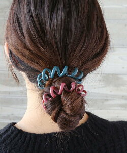 【SALE／10%OFF】colleca la コイルスプリングヘアゴムセット コレカラ ヘアアクセサリー ヘアゴム レッド