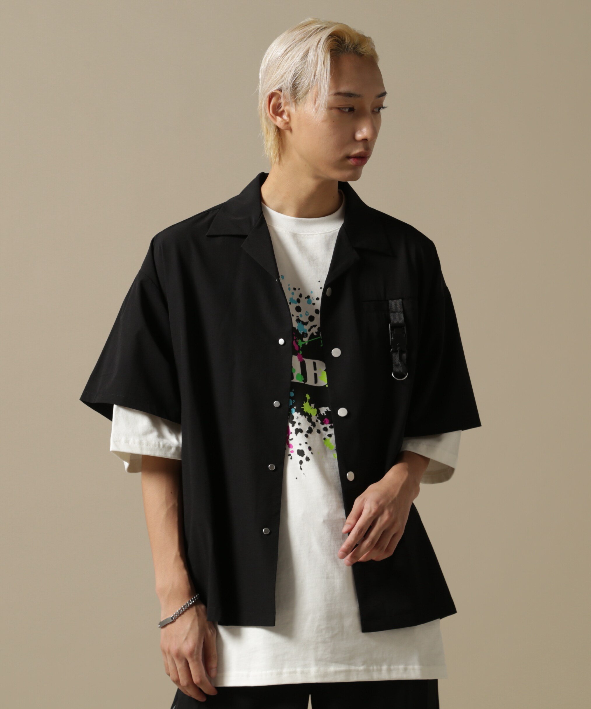 LHP DankeSchon/󥱥/PREMIUMSN SIDE ZIP S/S SHIRTS 륨ԡ ȥåץ ġ֥饦 ֥å̵