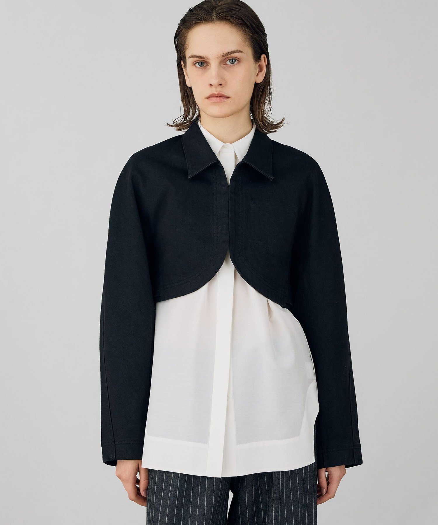 【SALE／60%OFF】DES PRES ブラックデニム クロップドブルゾン トゥモローランド ジャケット・アウター デニムジャケット ブラック【送料無料】