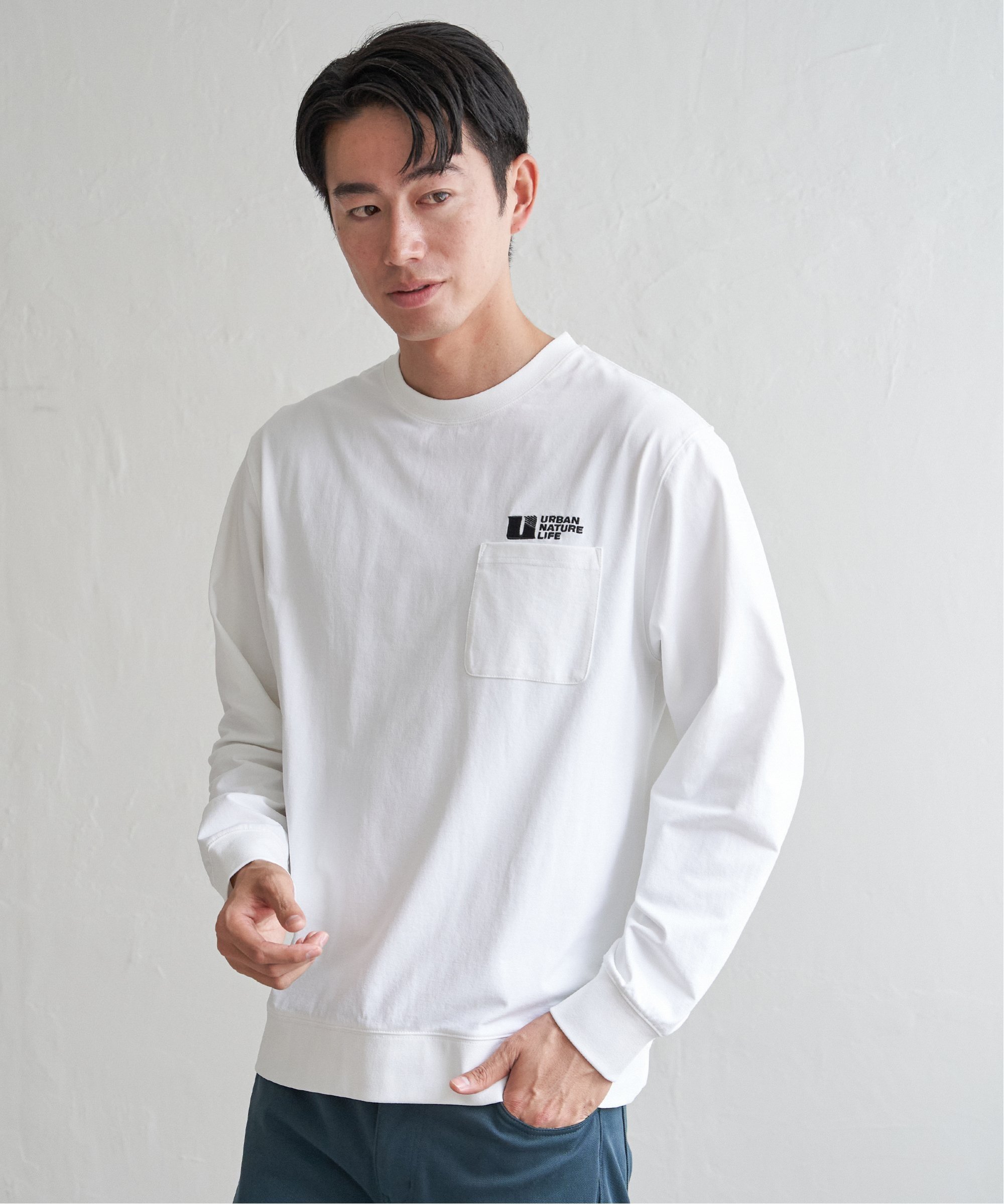 ikka 【吸水速乾】URBAN NATURE LIFE アーバンネイチャーライフ ドライスピードトレT イッカ トップス カットソー・Tシャツ ホワイト グレー ブルー ブラウン カーキグリーン