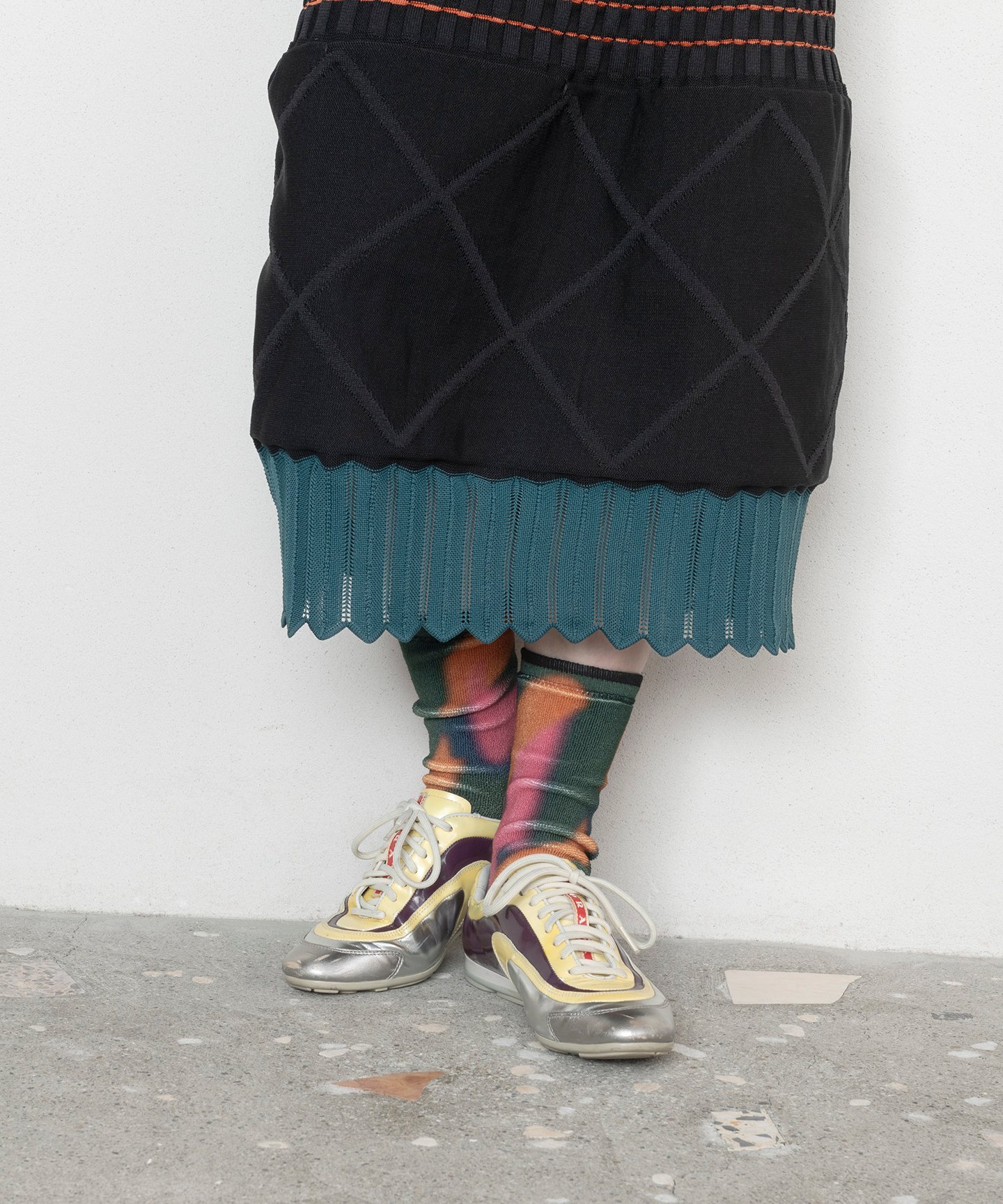 TRICOTE GRAFFITI PILE SOCKS トリコテ 靴下・レッグウェア 靴下 ピンク グレー