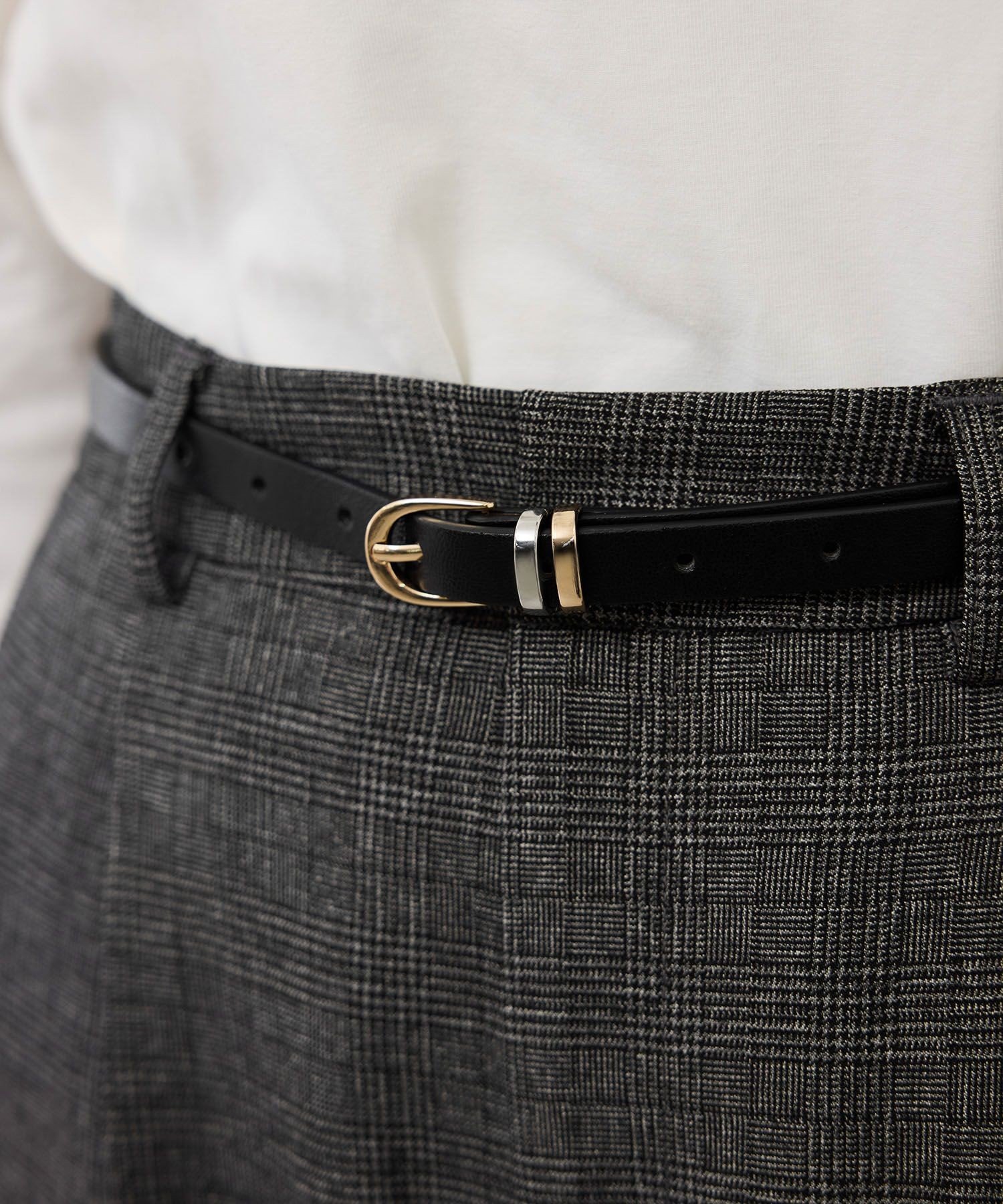 ROPE' PICNIC PASSAGE 14mmメッキコンビベルト ロペピクニック ファッション雑貨 ベルト ブラウン ブラック