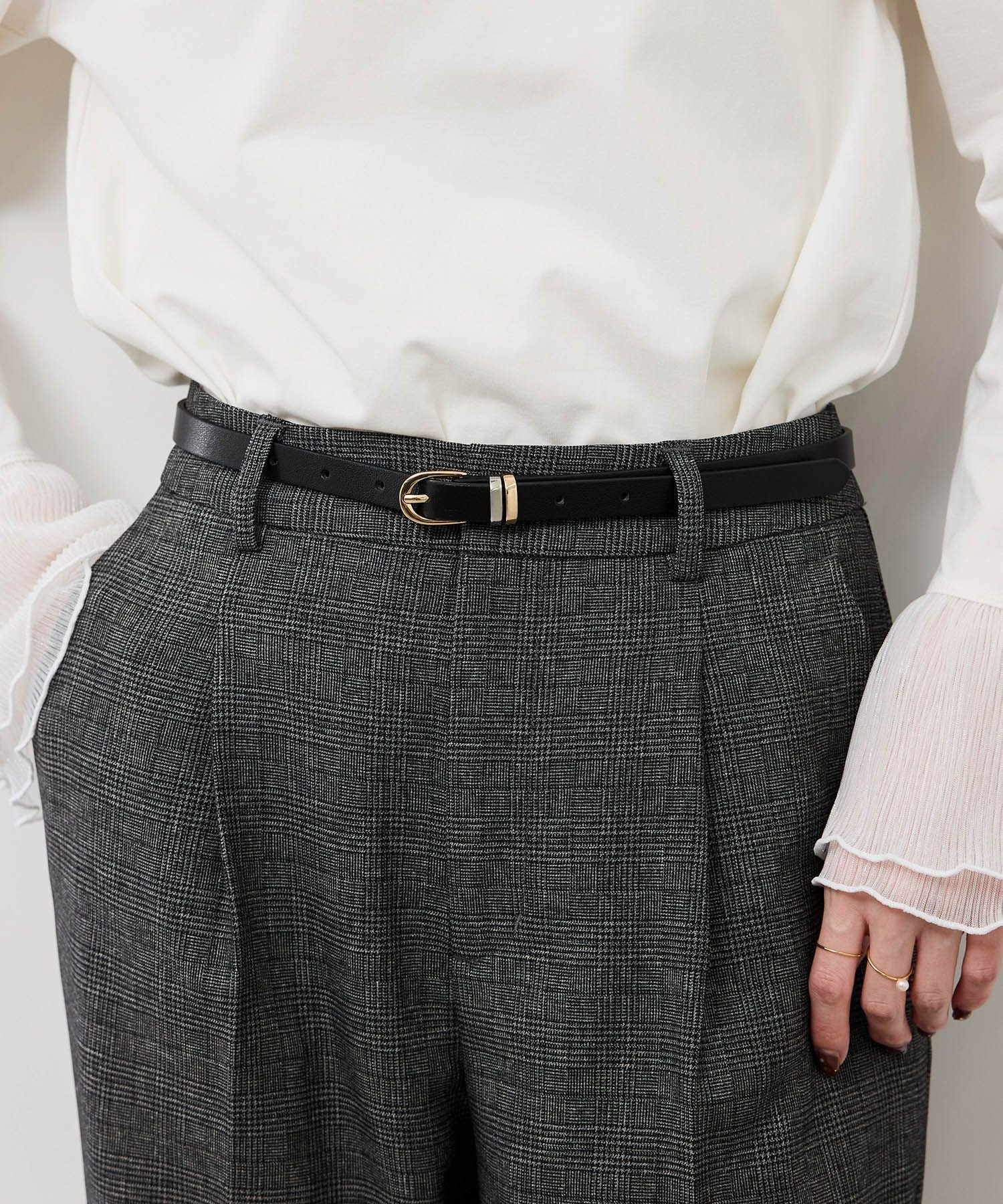 ROPE' PICNIC PASSAGE 14mmメッキコンビベルト ロペピクニック ファッション雑貨 ベルト ブラウン ブラック