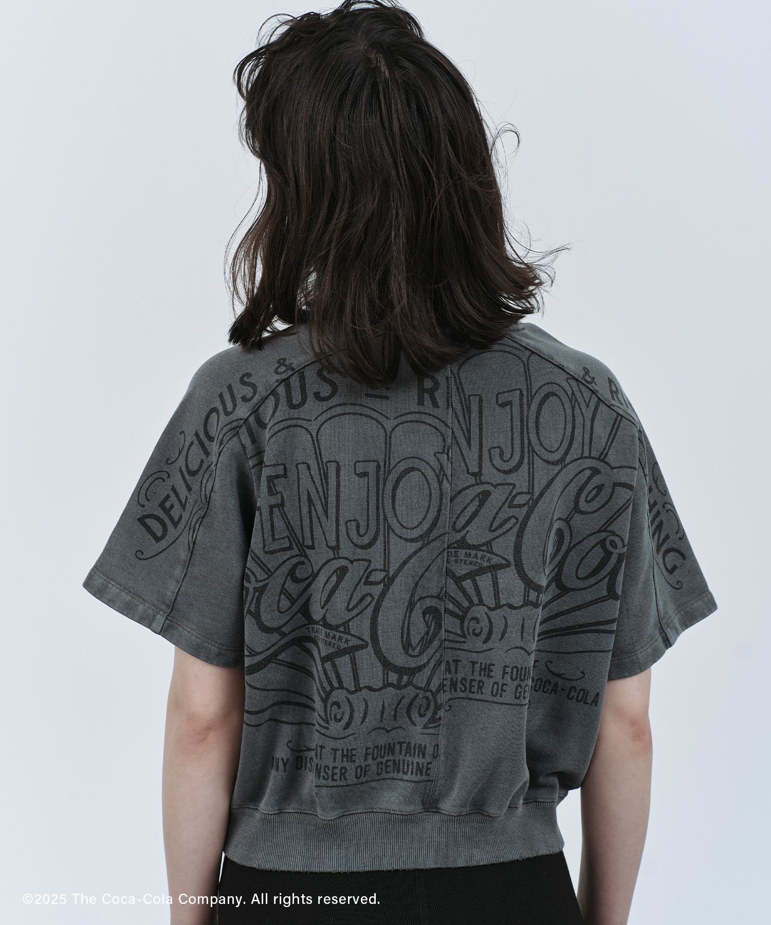 【SALE／50%OFF】ADAM ET ROPE' FEMME 【Coca-Cola】Garment dye sweat H/S アダムエロペ トップス スウェット・トレーナー ホワイト グレー【送料無料】