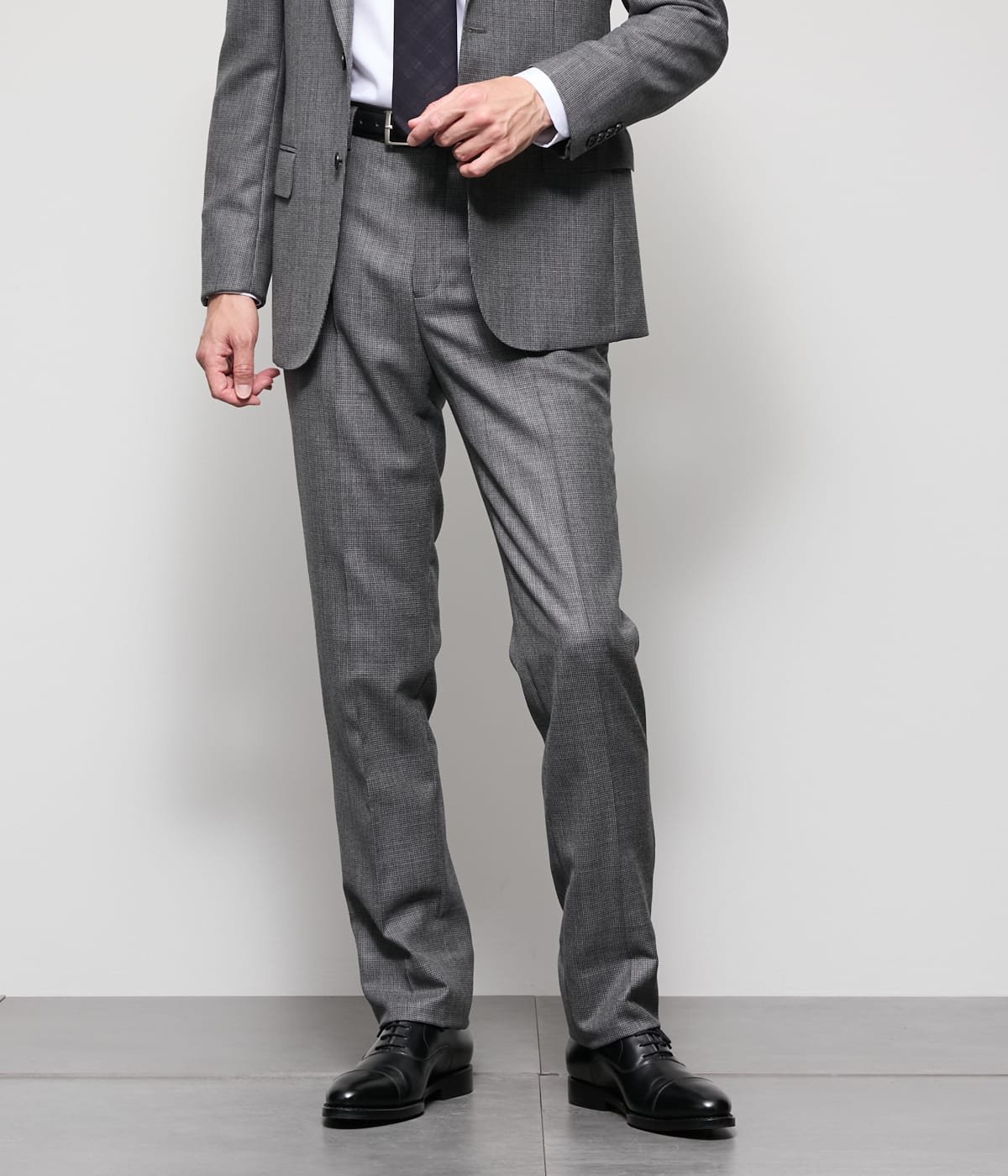 NEWYORKER MEN 【防シワ・撥水・ストレッチ】TRAVEL COMFORT マイクロチェック ウエストアジャストスラックス(セットアップ対応) ニューヨーカー パンツ スラックス・ドレスパンツ ネイビー【送料無料】