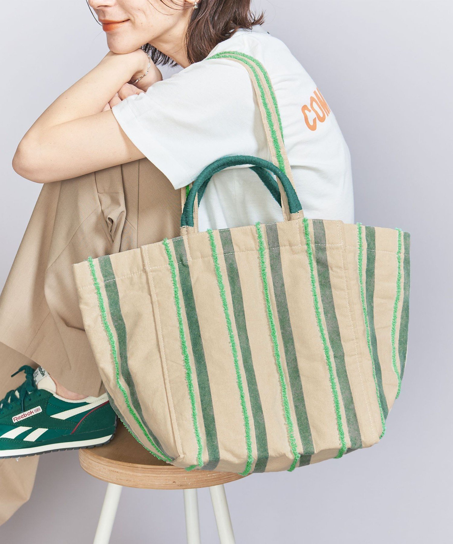 【SALE／30%OFF】BEAUTY&YOUTH UNITED ARROWS 【別注】＜beej＞ストライプ 刺繍 トートバッグ -2WAY- ユナイテッドアローズ アウトレット バッグ トートバッグ【送料無料】
