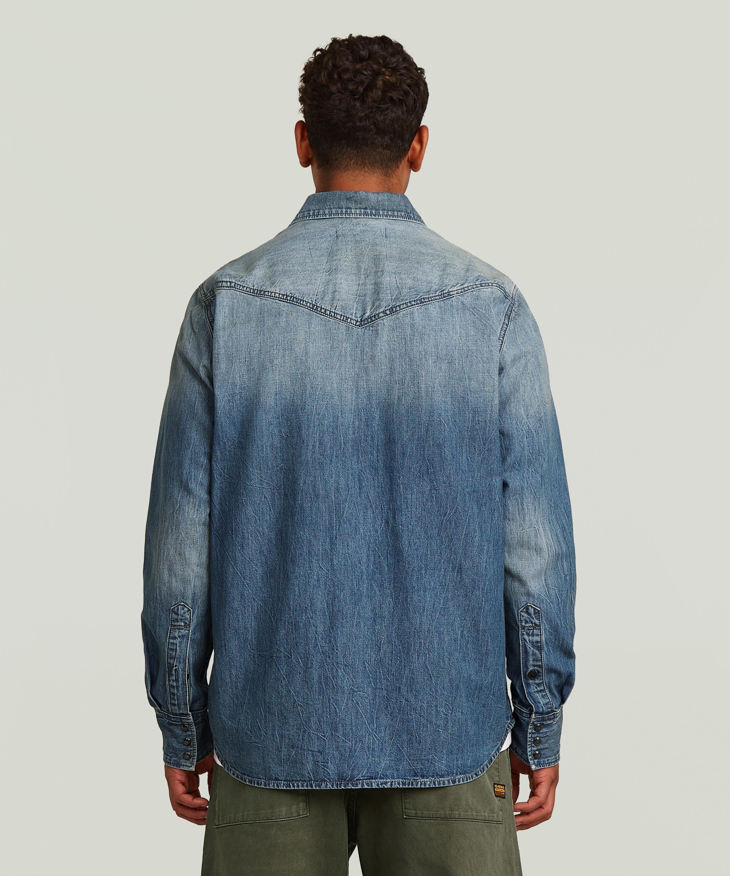 【公式ショップ】DAKOTA REGULAR SHIRT/ヴィンテージライククラシックディテールデニムシャツ ジースターロゥ トップス シャツ・ブラウス ブルー