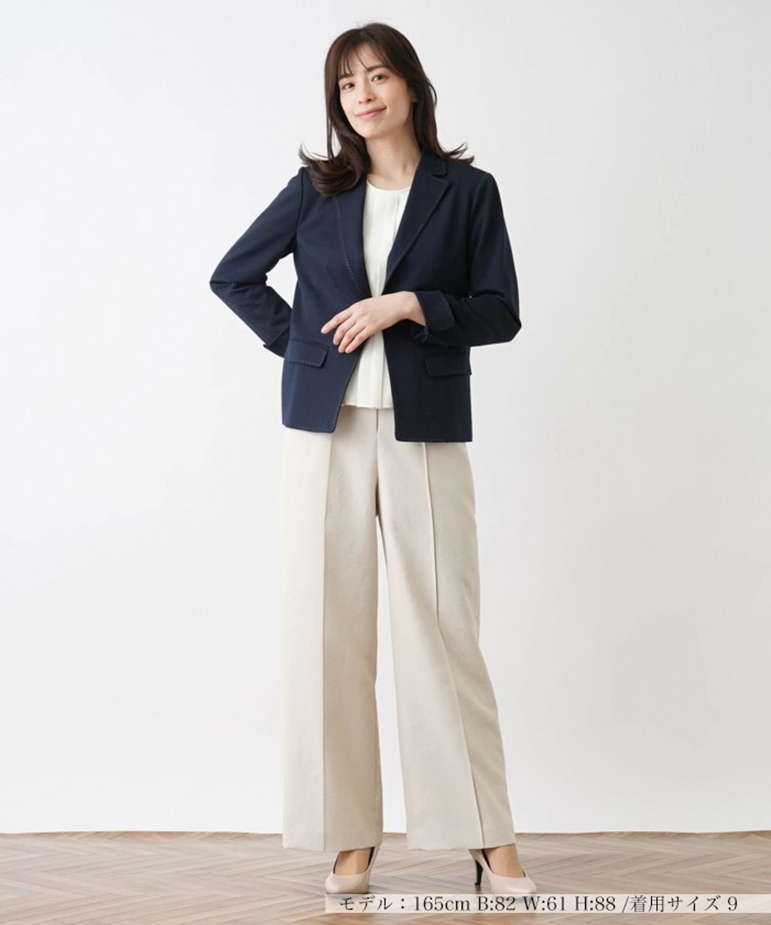 Leilian テーラードジャケット【ROCHAS Premiere】 レリアン ジャケット・アウター テーラードジャケット・ブレザー ネイビー