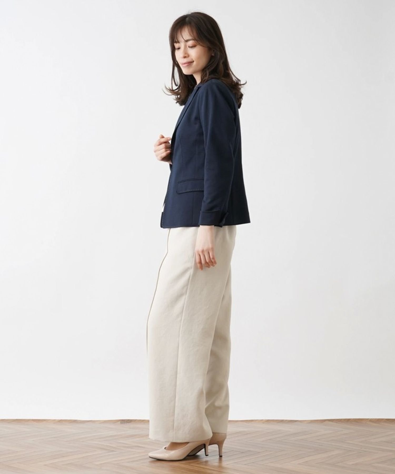 Leilian テーラードジャケット【ROCHAS Premiere】 レリアン ジャケット・アウター テーラードジャケット・ブレザー ネイビー