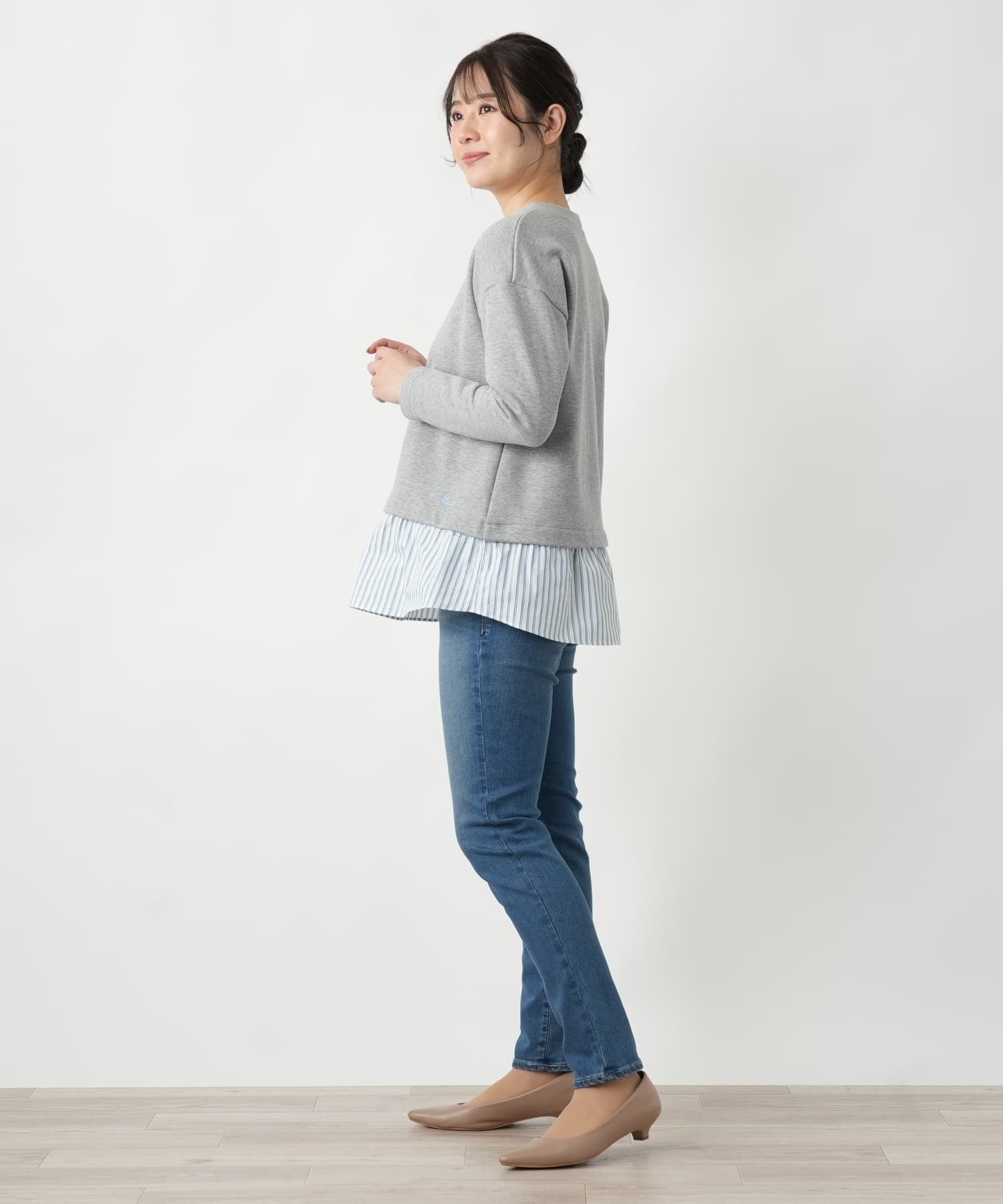 Leilian ウォッシュデニムパンツ【L JEANS】 レリアン パンツ ジーンズ・デニムパンツ