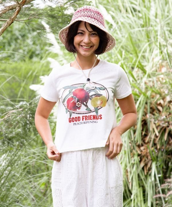 チャイハネ 【チャイハネ】グッフルTシャツ アミナコレクション トップス カットソー・Tシャツ ブラック ホワイト イエロー