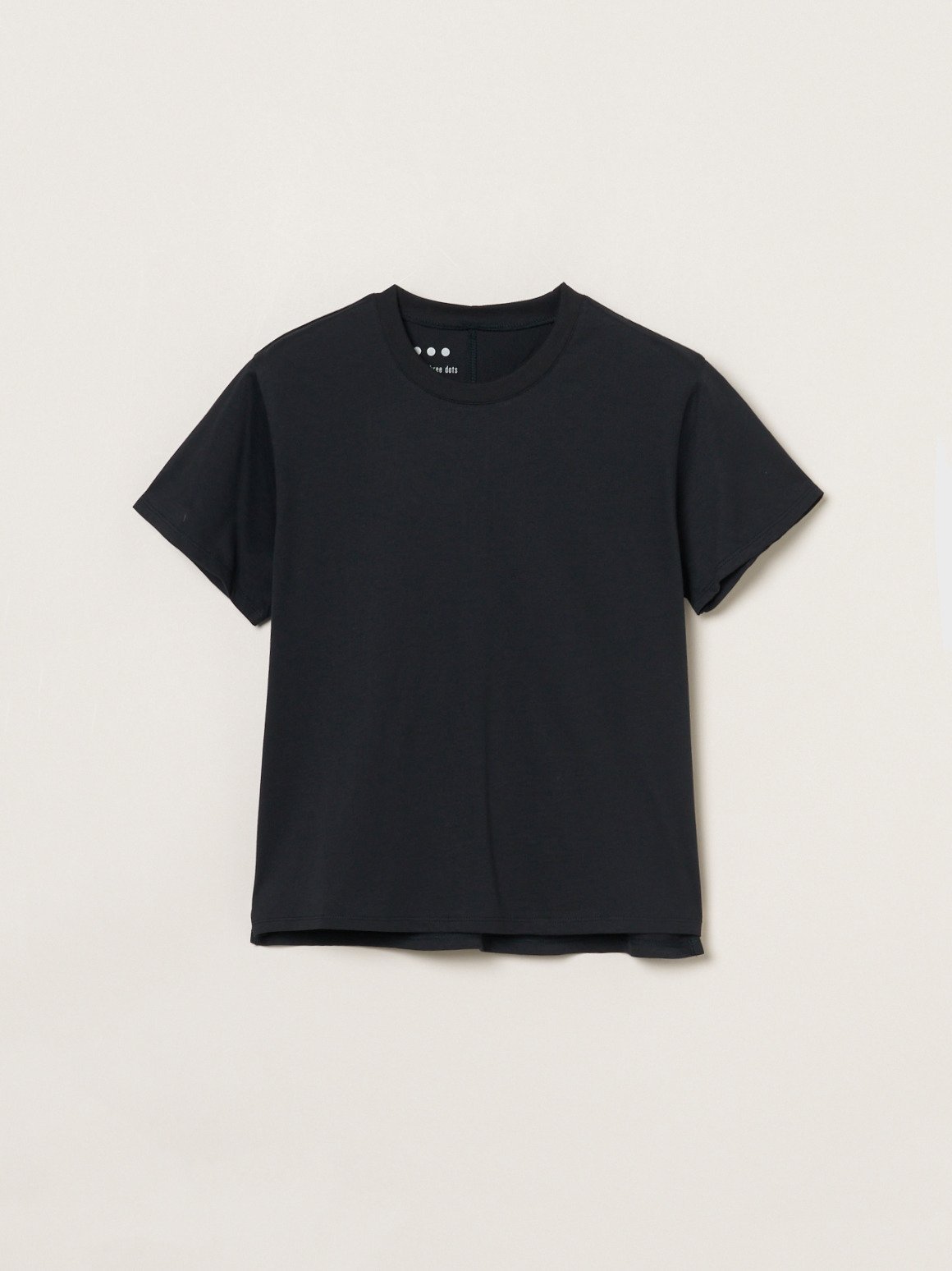 three dots Sanded jersey mini tee スリードッツ トップス カットソー・Tシャツ ホワイト ネイビー ブラック