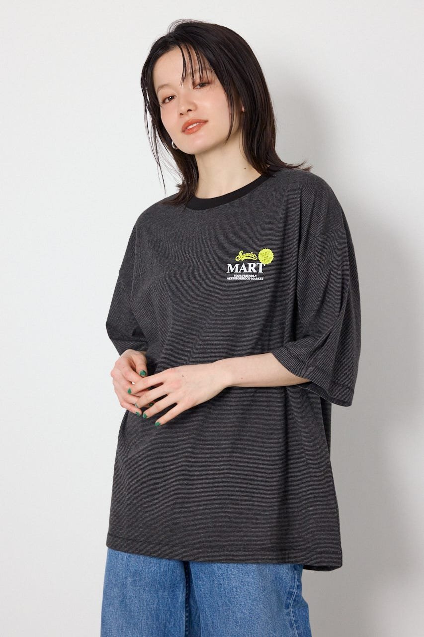 RODEO CROWNS WIDE BOWL Heather Border Tシャツ ロデオクラウンズワイドボウル トップス カットソー・Tシャツ ブラック