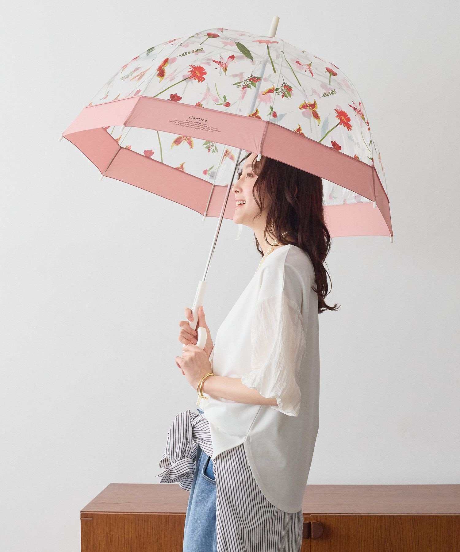 【plantica×Wpc.】フラワーアンブレラ/682677 エルーラ ファッション雑貨 傘・長傘 ピンク イエロー
